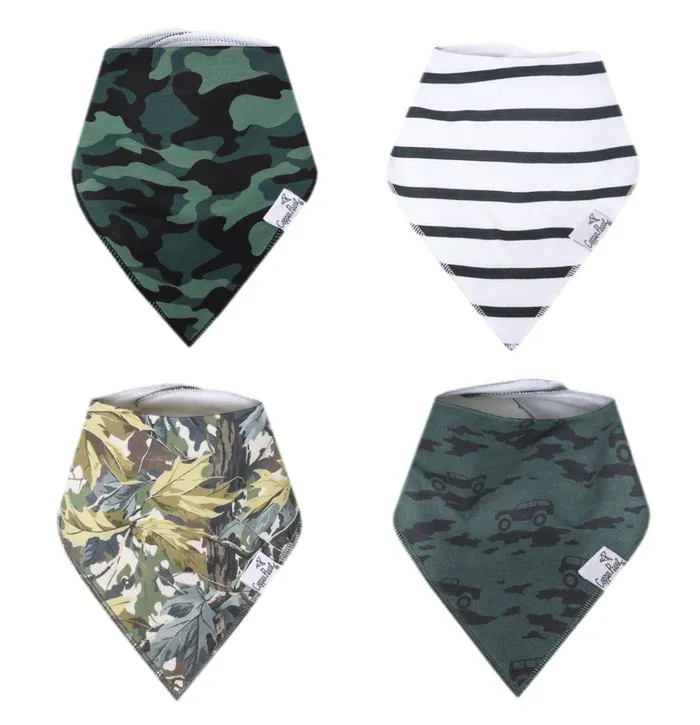 Bandana Bib Set in Hunter