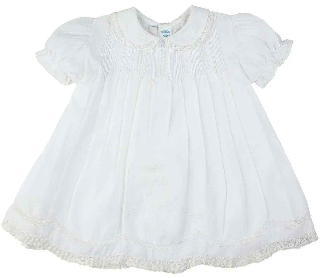 Collared Lace Slip Dress in White