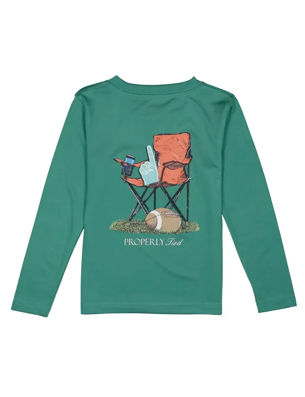 Boys Performance Tee Sidelines Long Sleeve in Teal