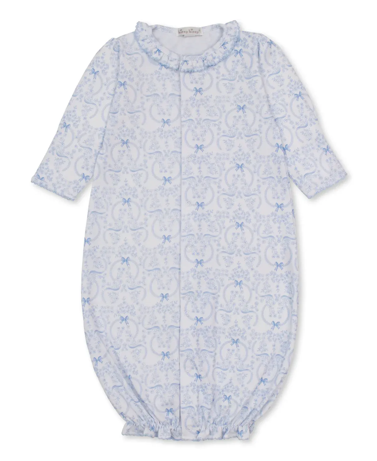 Delicate Blooming Bows Blue Convertible Gown