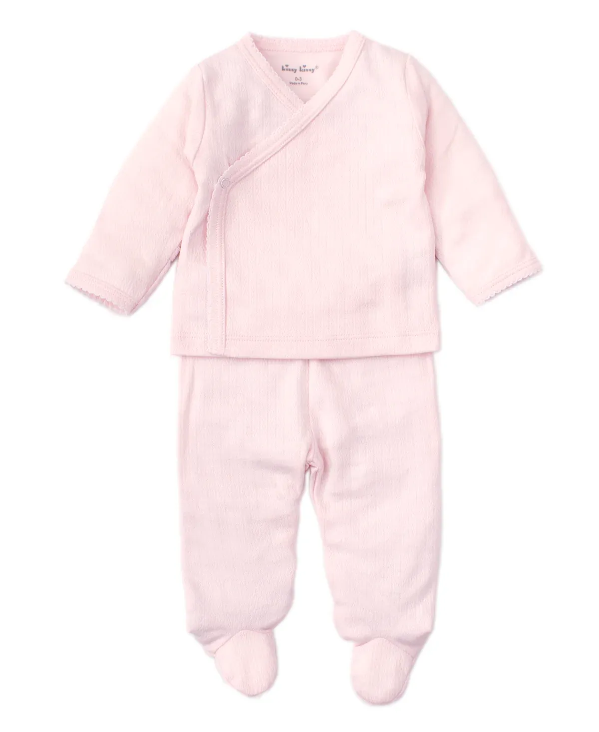 Pink Pointelle Cross Tee and Pant Set
