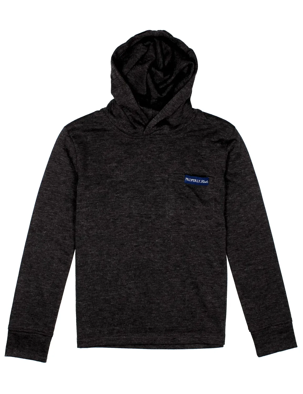 Boys Portland Hoodie in Black Heather