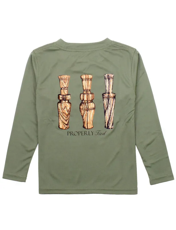 Boys Pot Call Long Sleeve in Olive