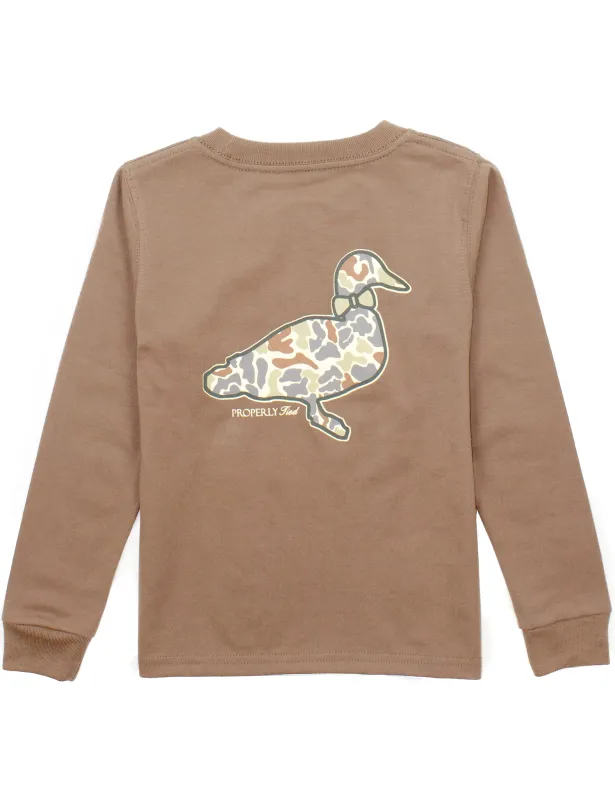 Boys Field Camo Long Sleeve in Walnut