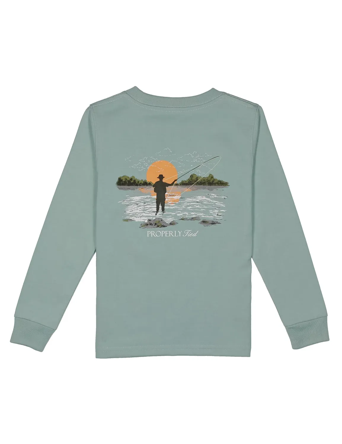 Boys Fly Fishing Long Sleeve in Marine Mist