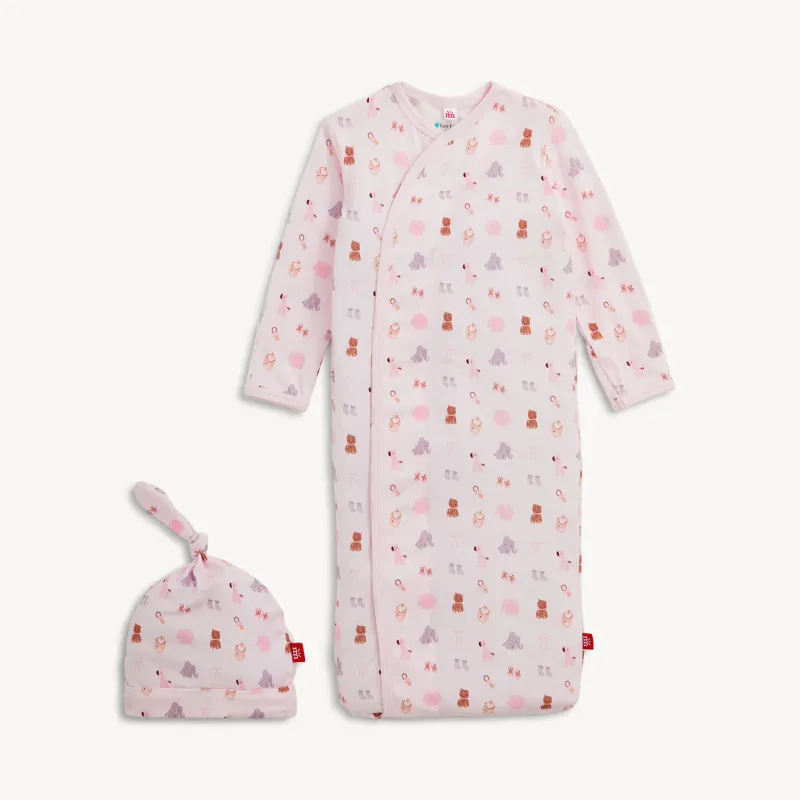 Nursery Nostalgia Pink Modal Gown + Hat Set