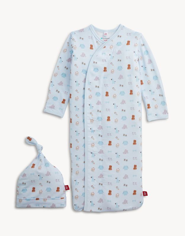 Nursery Nostalgia Blue Modal Gown + Hat Set