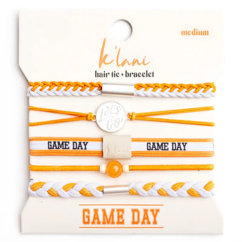 "Game Day" Orange and White Bracelet