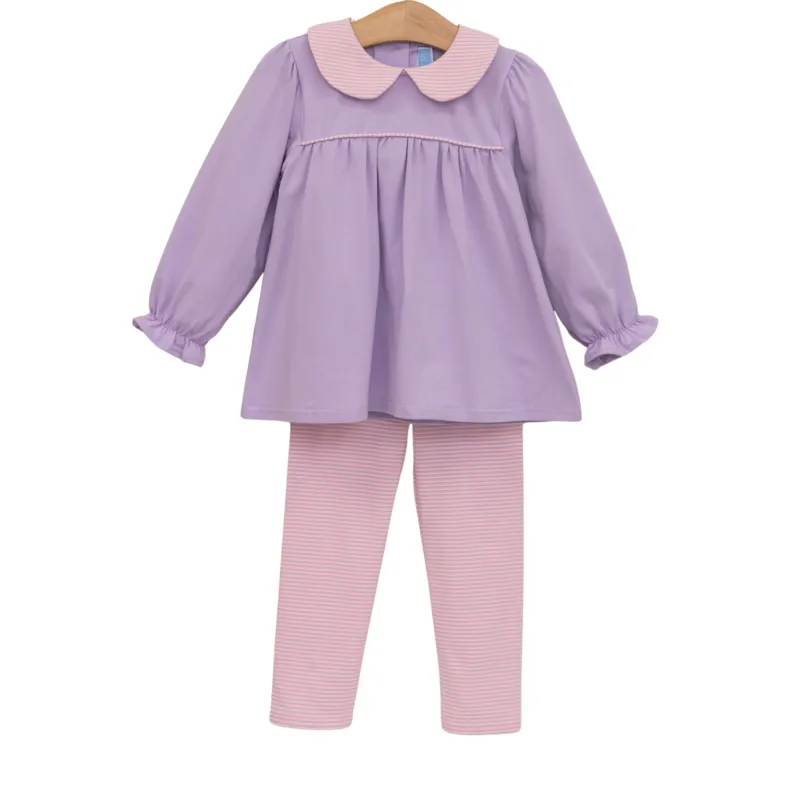 Pink Stripe/Lavender Pant Set