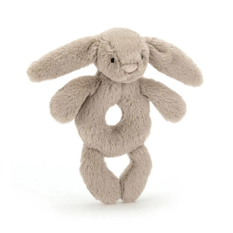 Bashful Beige Bunny Ring Rattle