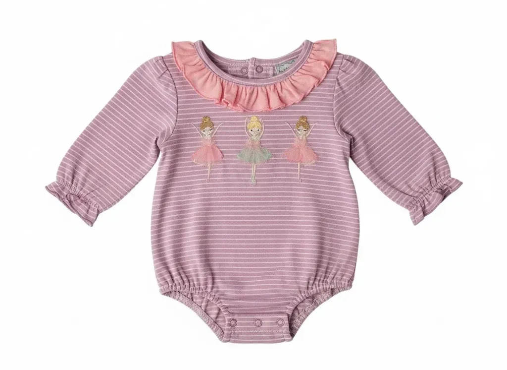 Ballerina Applique Long Sleeve Bubble