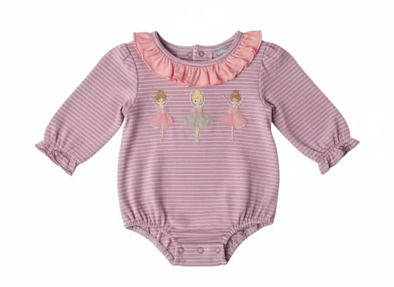 Ballerina Applique Long Sleeve Bubble