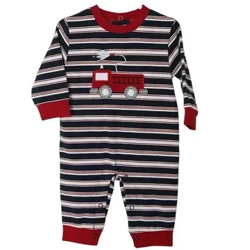Firetruck Applique Boys Romper