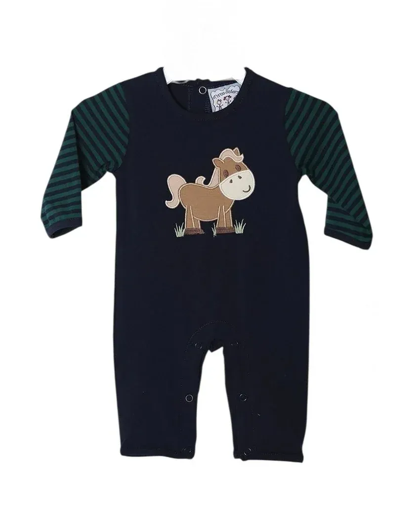 Horse Applique Boys Romper