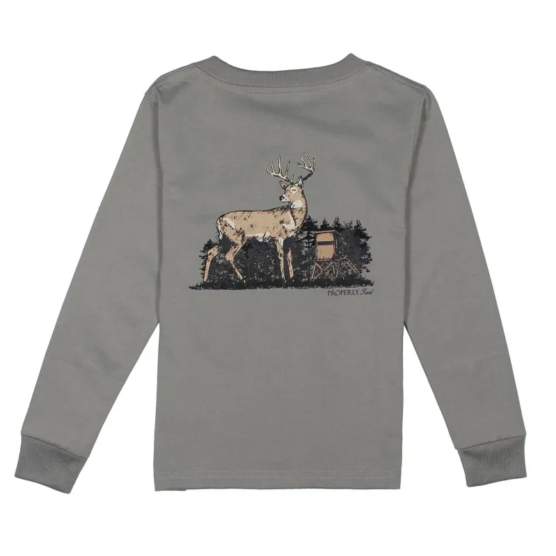 Boys Deer Season Long Sleeve in Battleship Grey