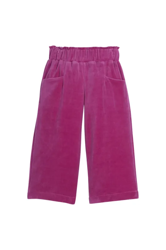 Palazzo Pants in Magenta Velour