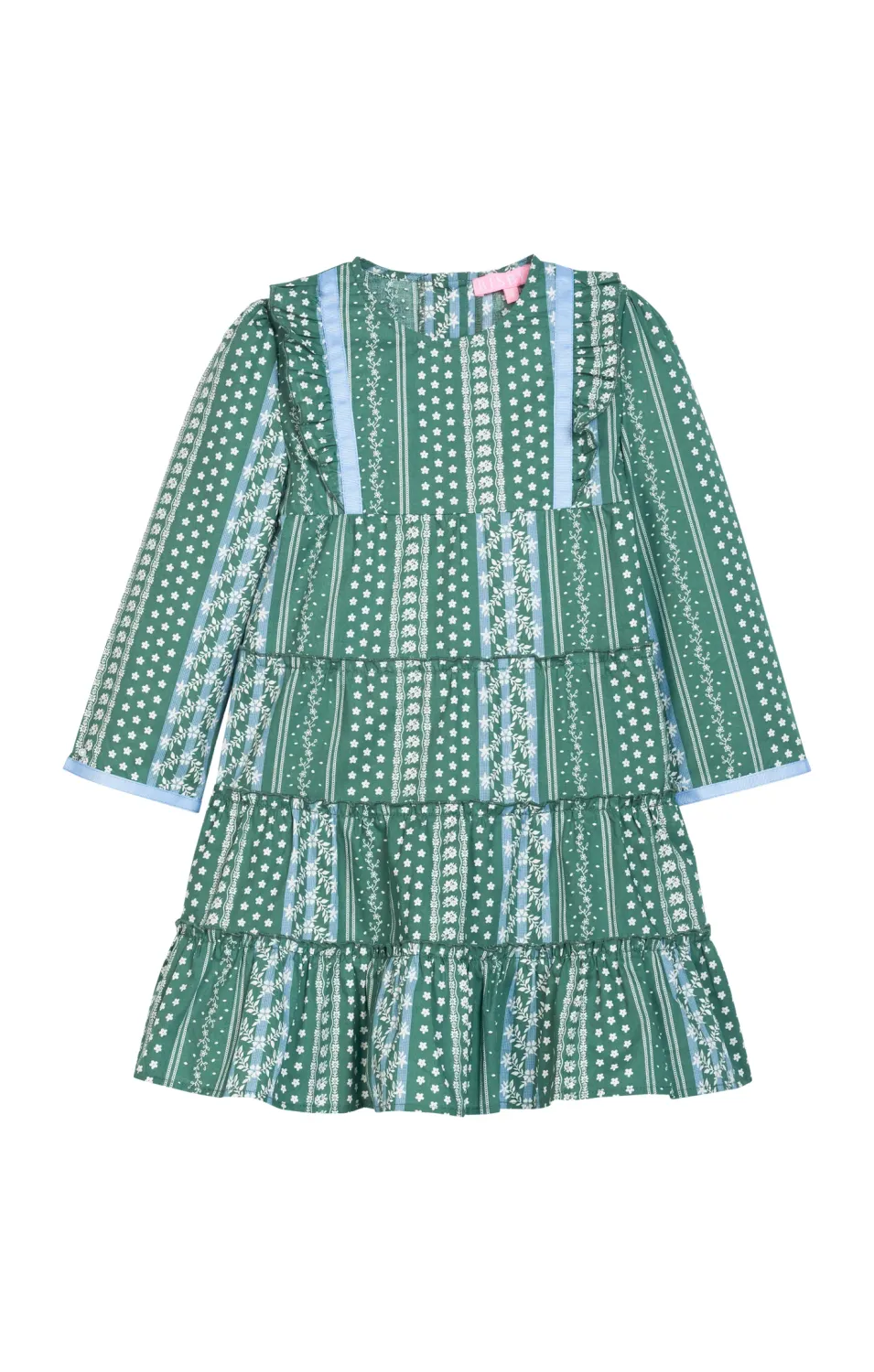 Tiered Porto Dress in Fairfield Forest Stripe