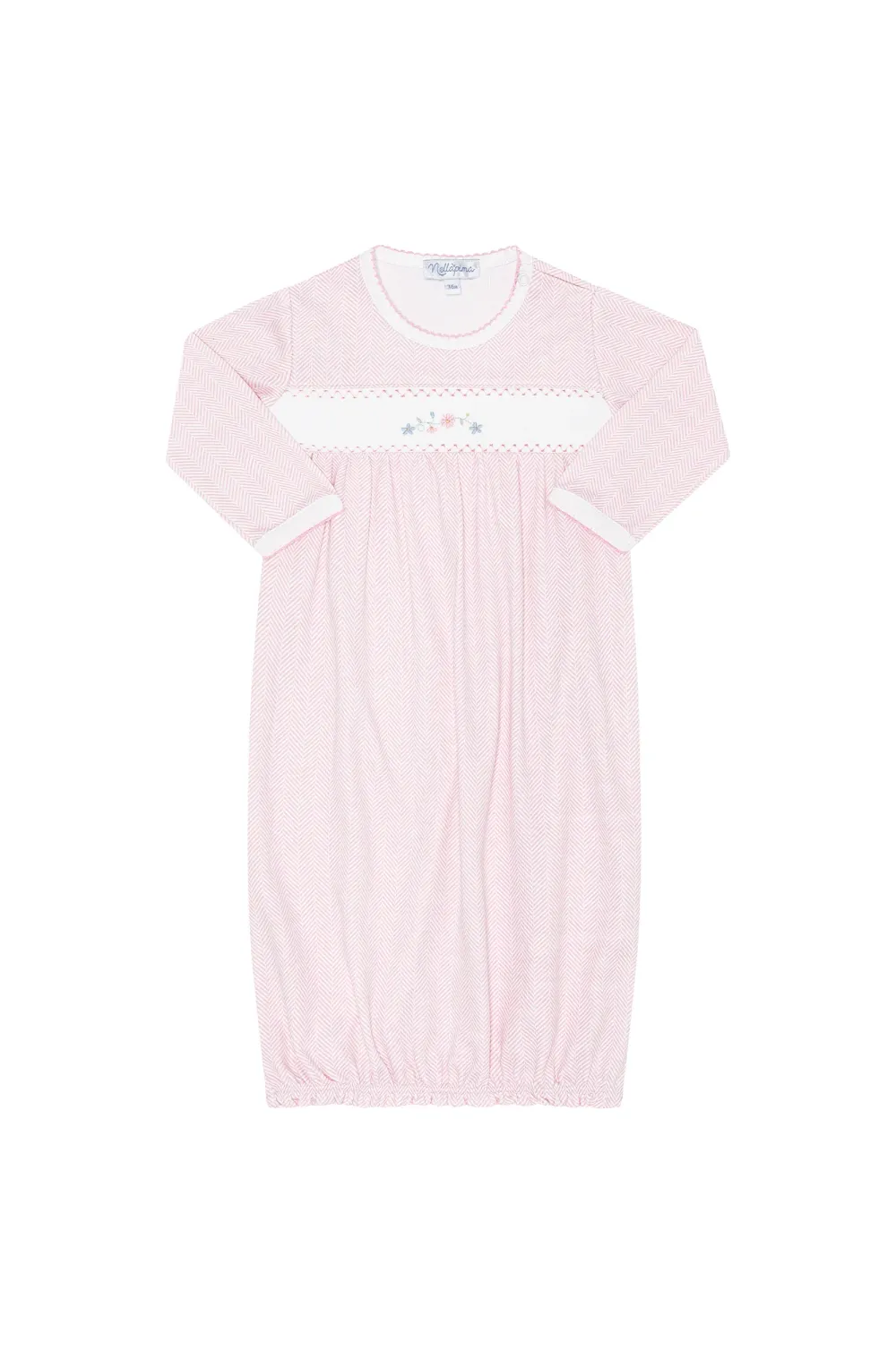 Pink Herringbone Embroidered Gown