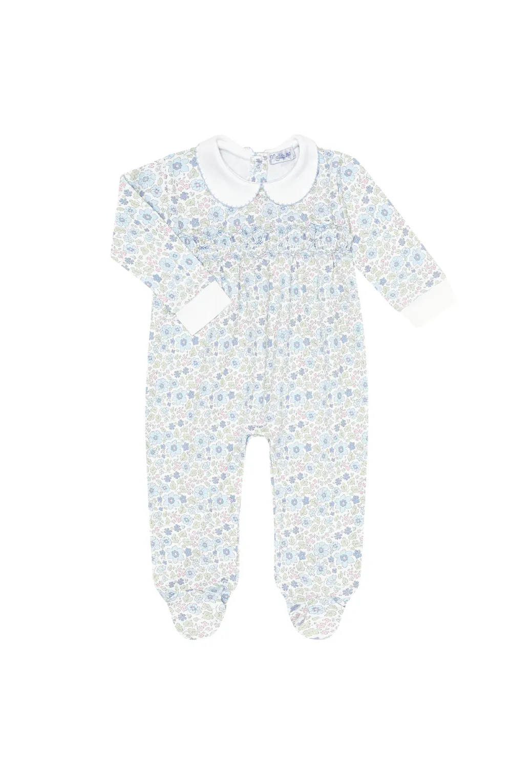 Blue Meadow Smocked Footie