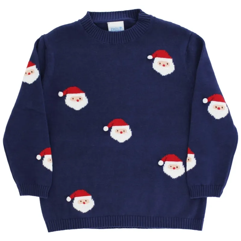 Santa Print Crew Neck Sweater