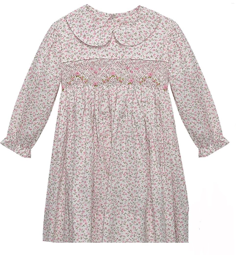Pink Flower Juliette Dress in Garden Whispers