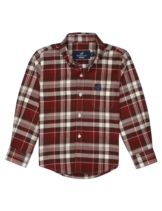 Boys Classic Flannel in Redwood