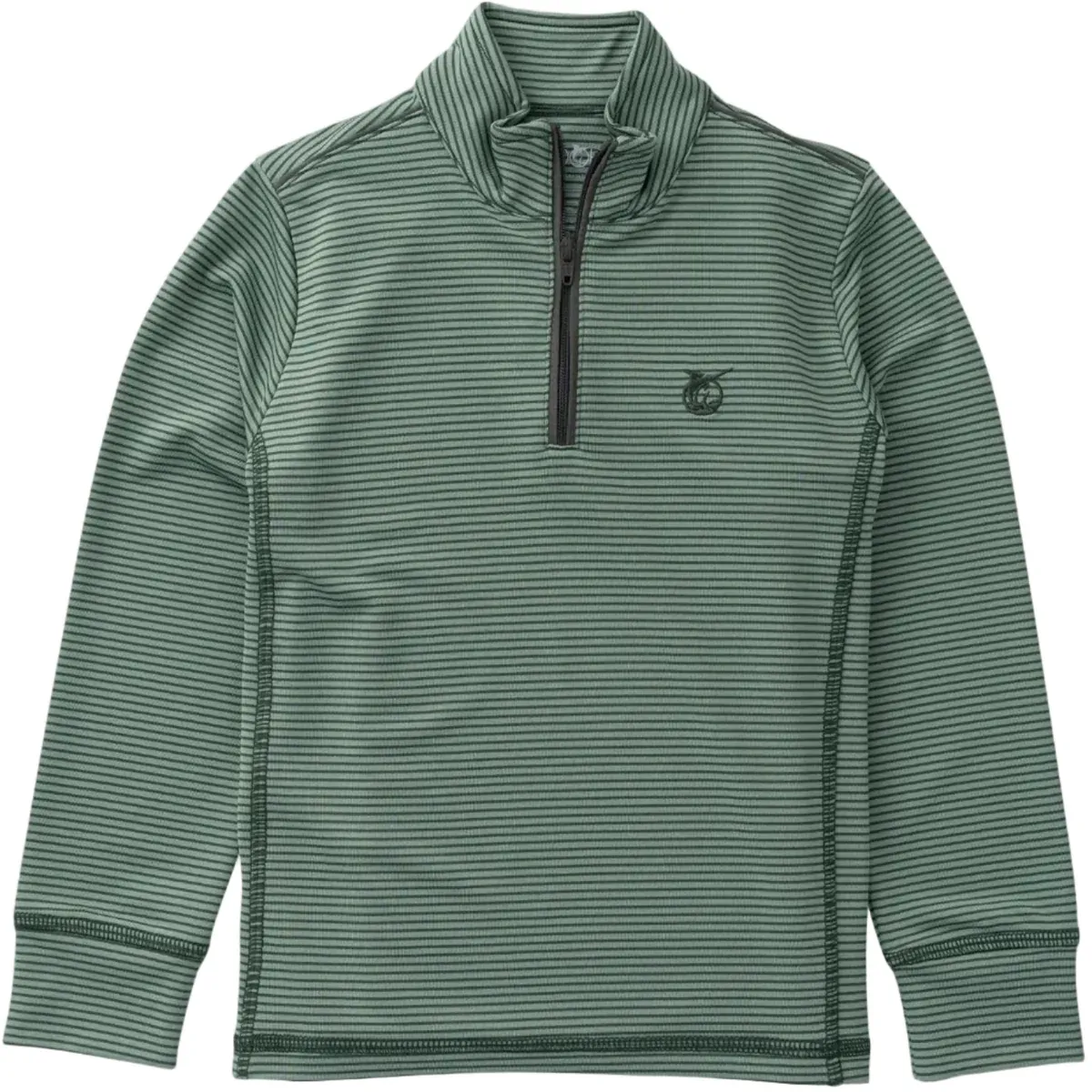 Boys Pro Performance 1/4 Zip Pullover in Camping Hedge Green Stripe