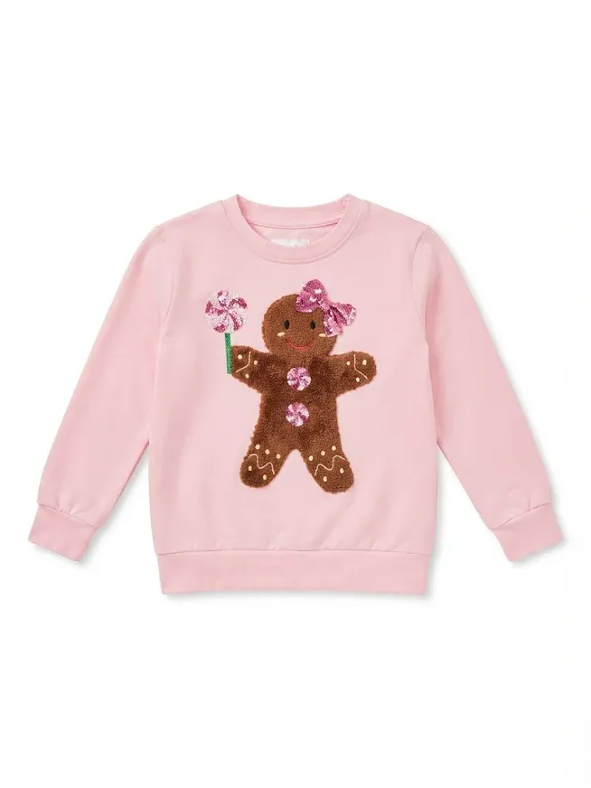 Pink Long Sleeve Gingerbread Top