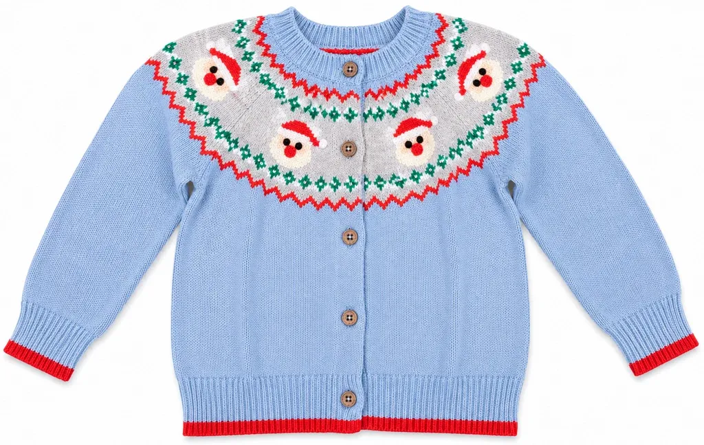 Blue Santa Cardigan