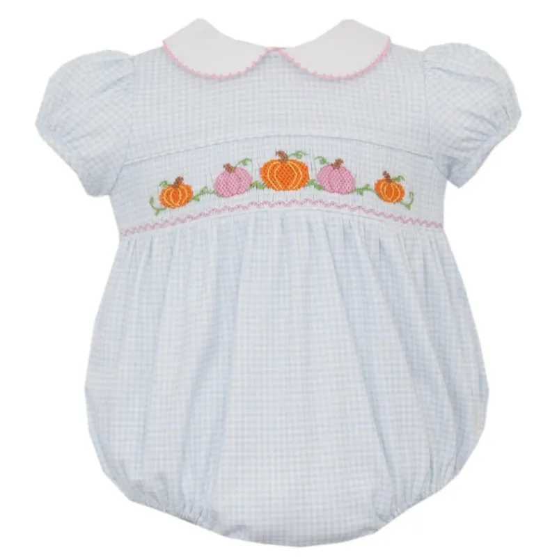 Pumpkin Girl's Knit Gingham Bubble