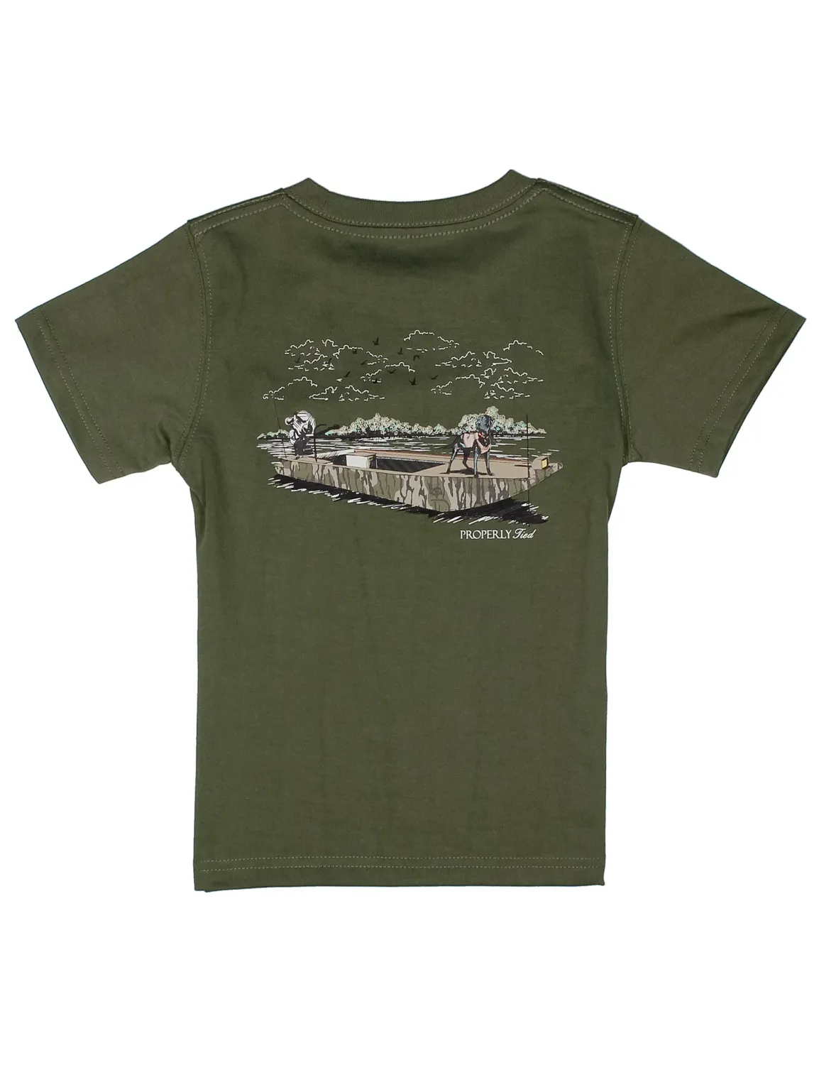 Boys Mossy Oak Boat Ride SS Olive