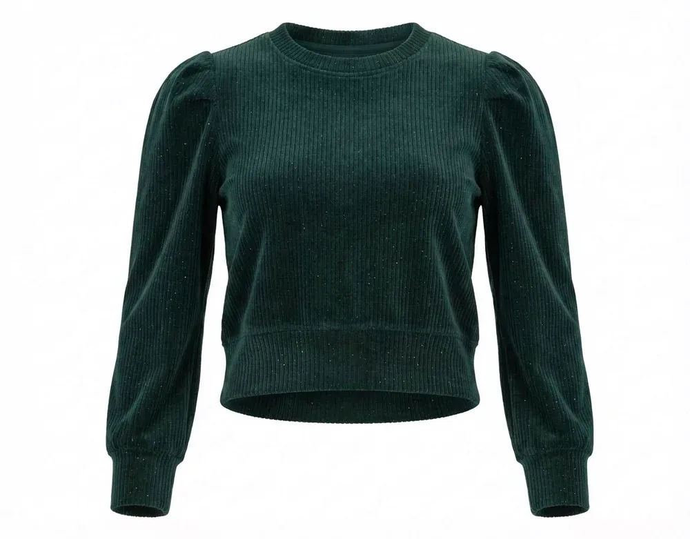 Peyton Top in Dark Green Velour