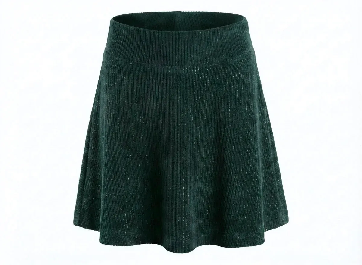 Libba Skirt in Dark Green Velour