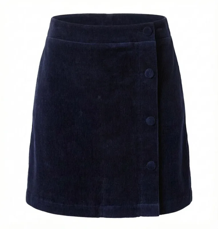 Reese Skirt in Midnight Navy Corduroy
