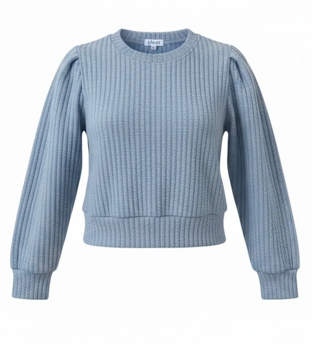 Jane Sweatshirt in Textured French Blue