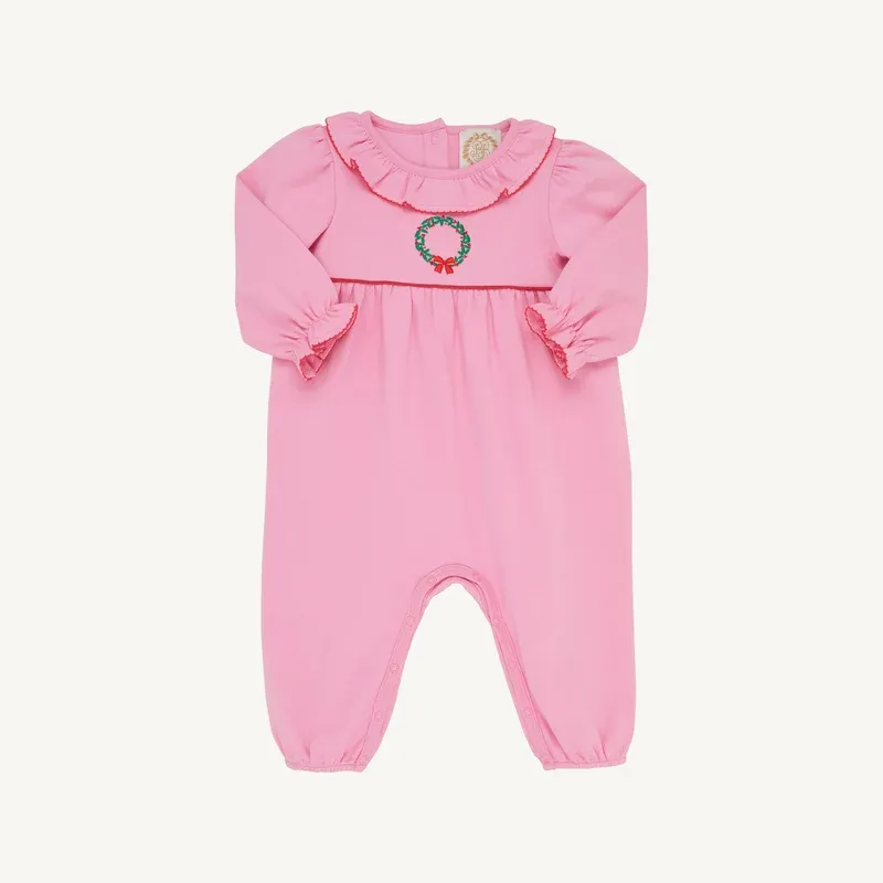 Ramona Ruffle Romper Hamptons Pink/Kiawah Kelly Green/Wreath