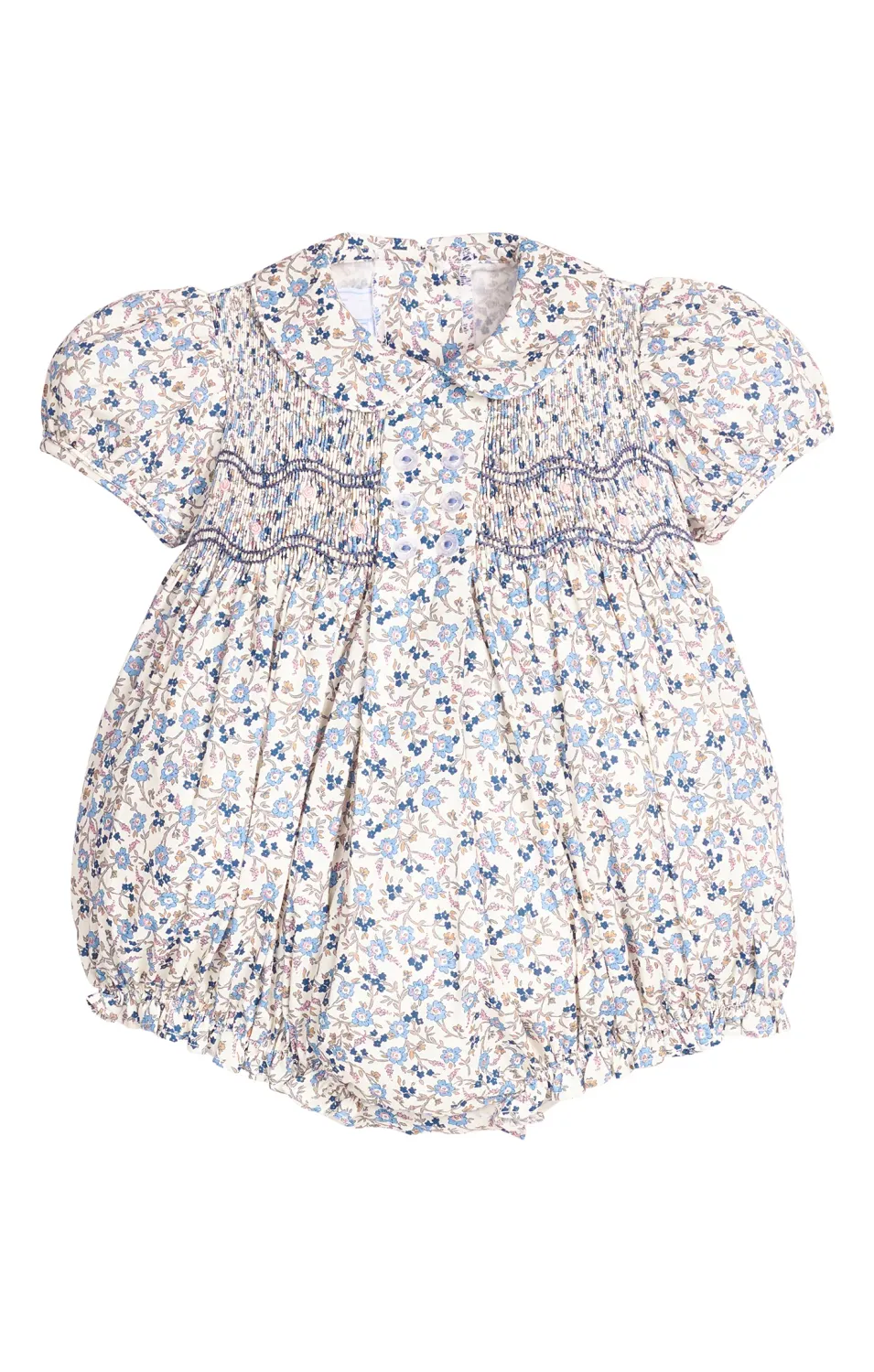Smocked Bridget Bubble in Wisteria Floral