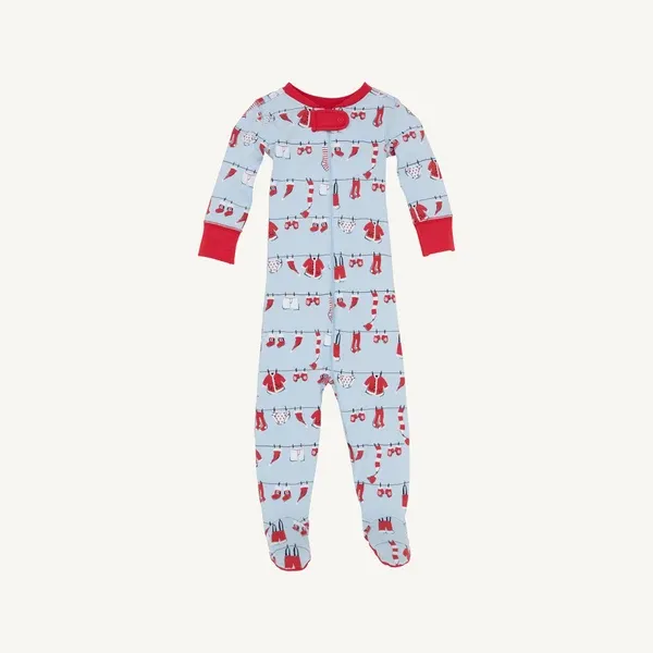 Knox's Night Night Footed Santa's Laundry Line/Richmond Red