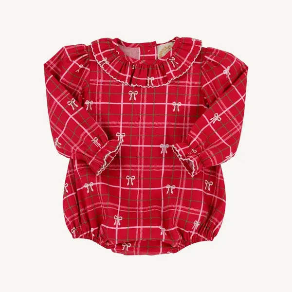 Long Sleeve Ramona Ruffle Bubble in Torrington Tartan/Palmetto Pearl