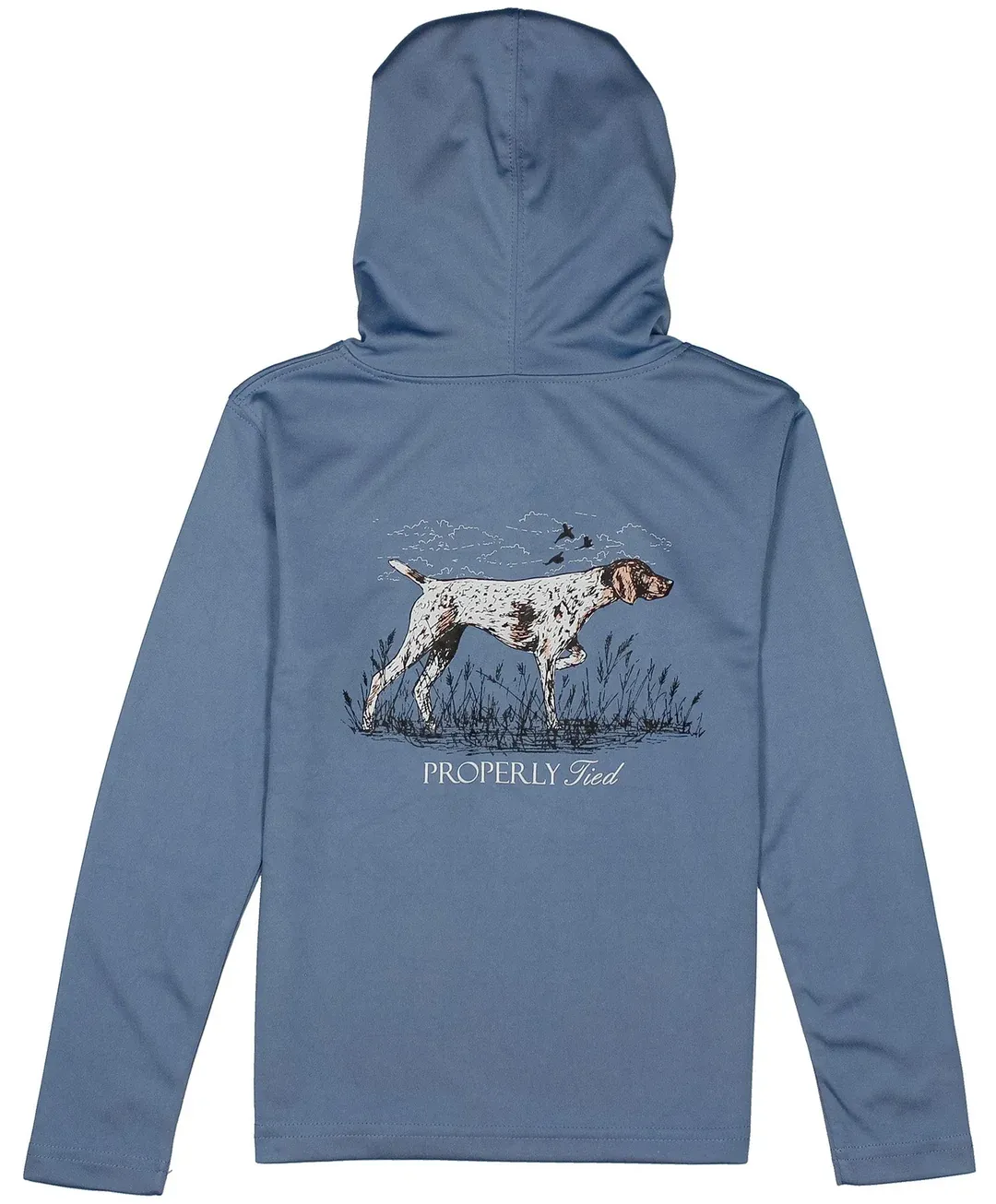 Boys Shade Performance Hoodie in Pointer Stone Blue