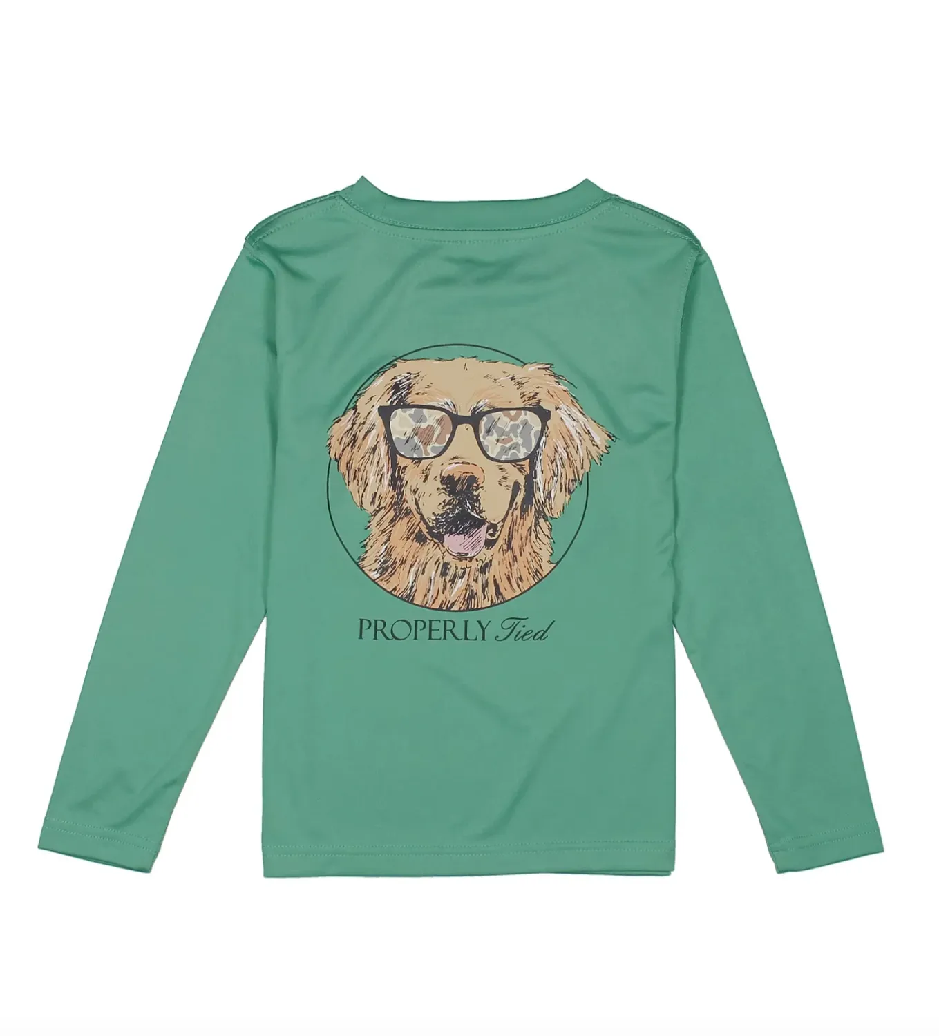 Boys Performance Tee Camo Companion Long Sleeve in Ivy