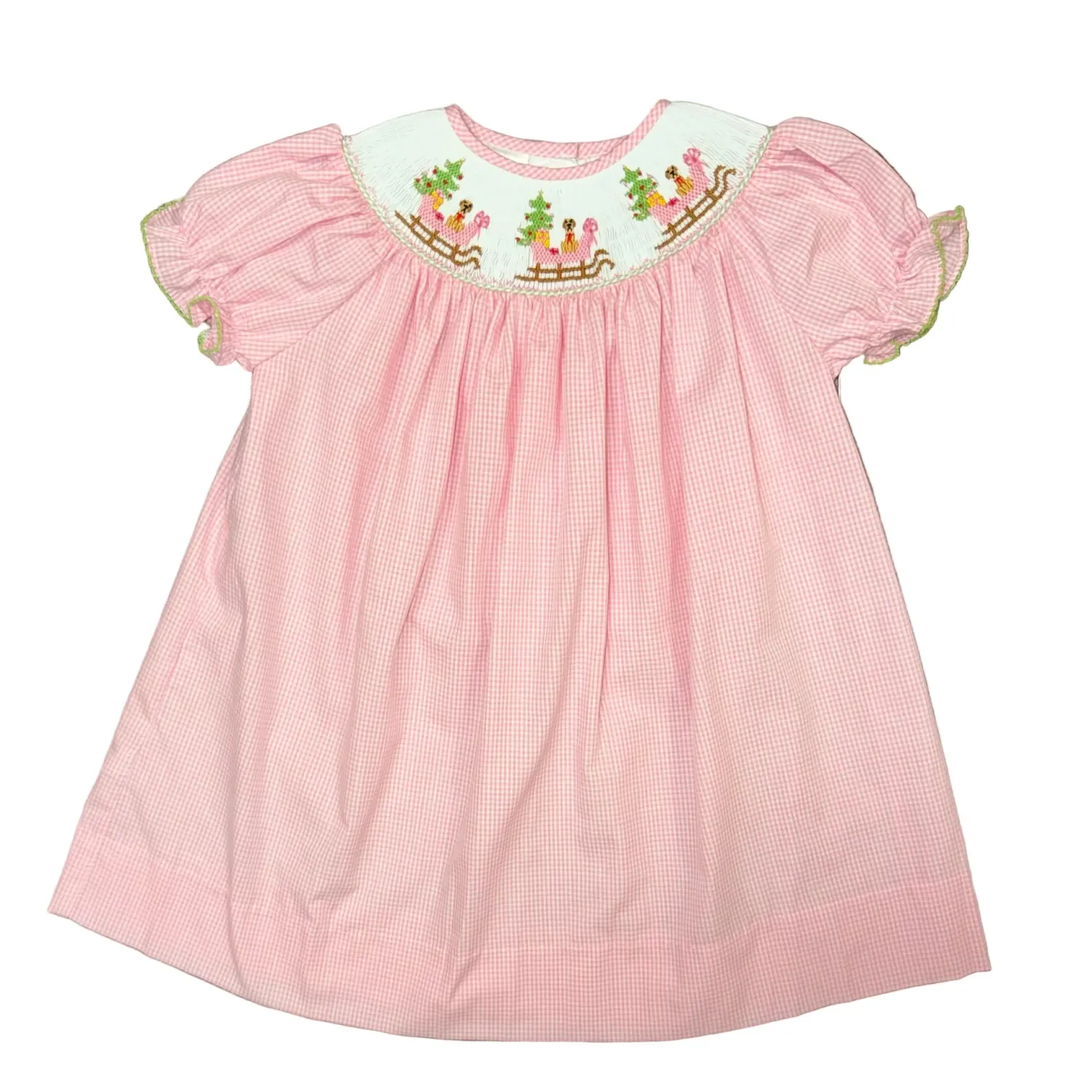 Santa Sleigh Smocked Bishop