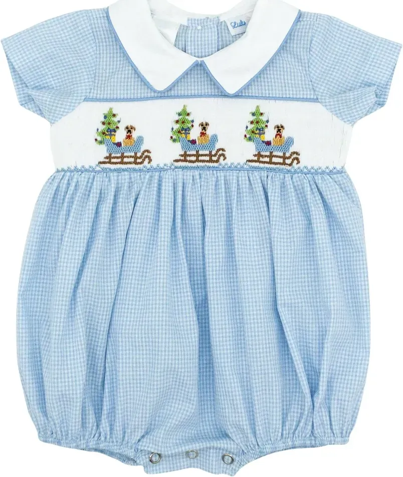 Santa Sleigh Smocked Bubble