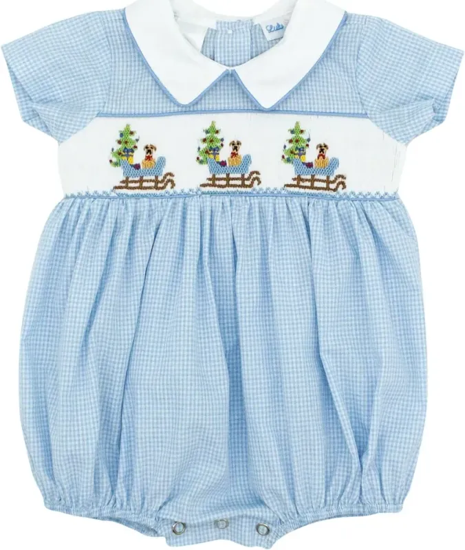 Santa Sleigh Smocked Bubble