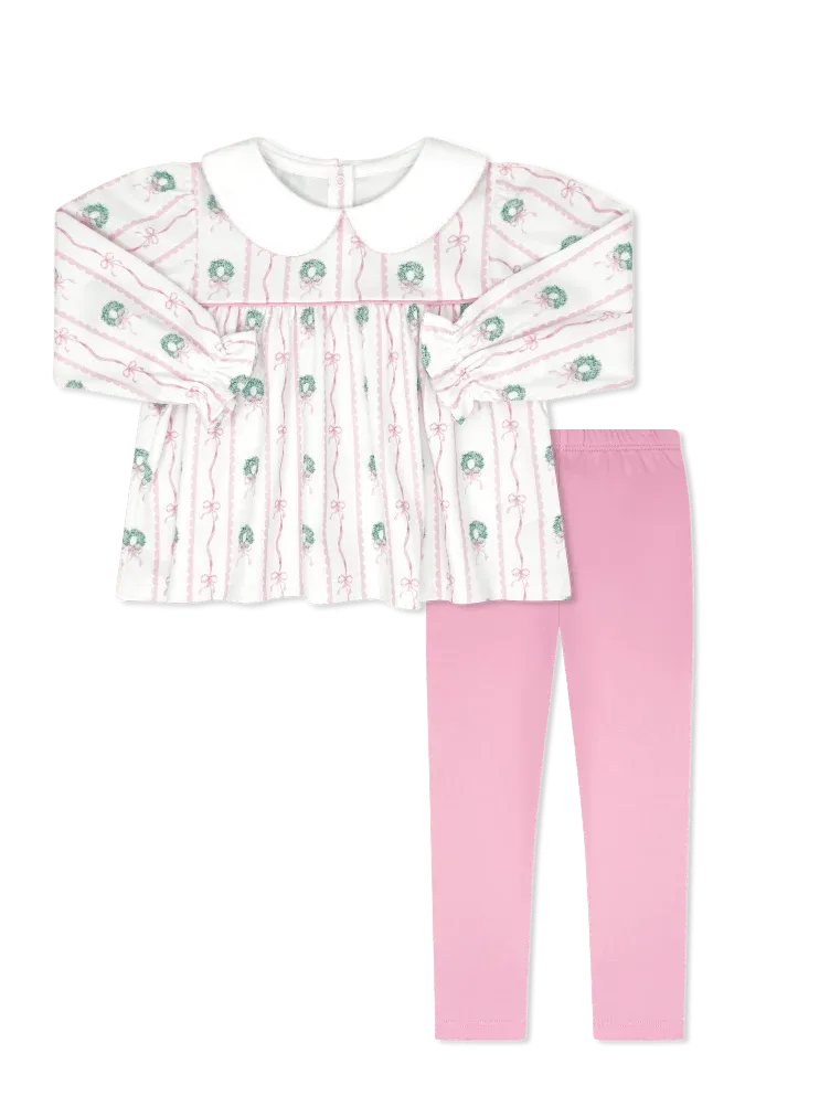 Layla Legging Set in Boxwood and Bows