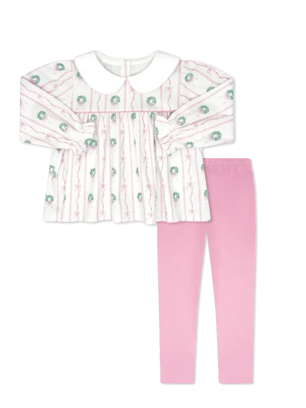 Layla Legging Set in Boxwood and Bows