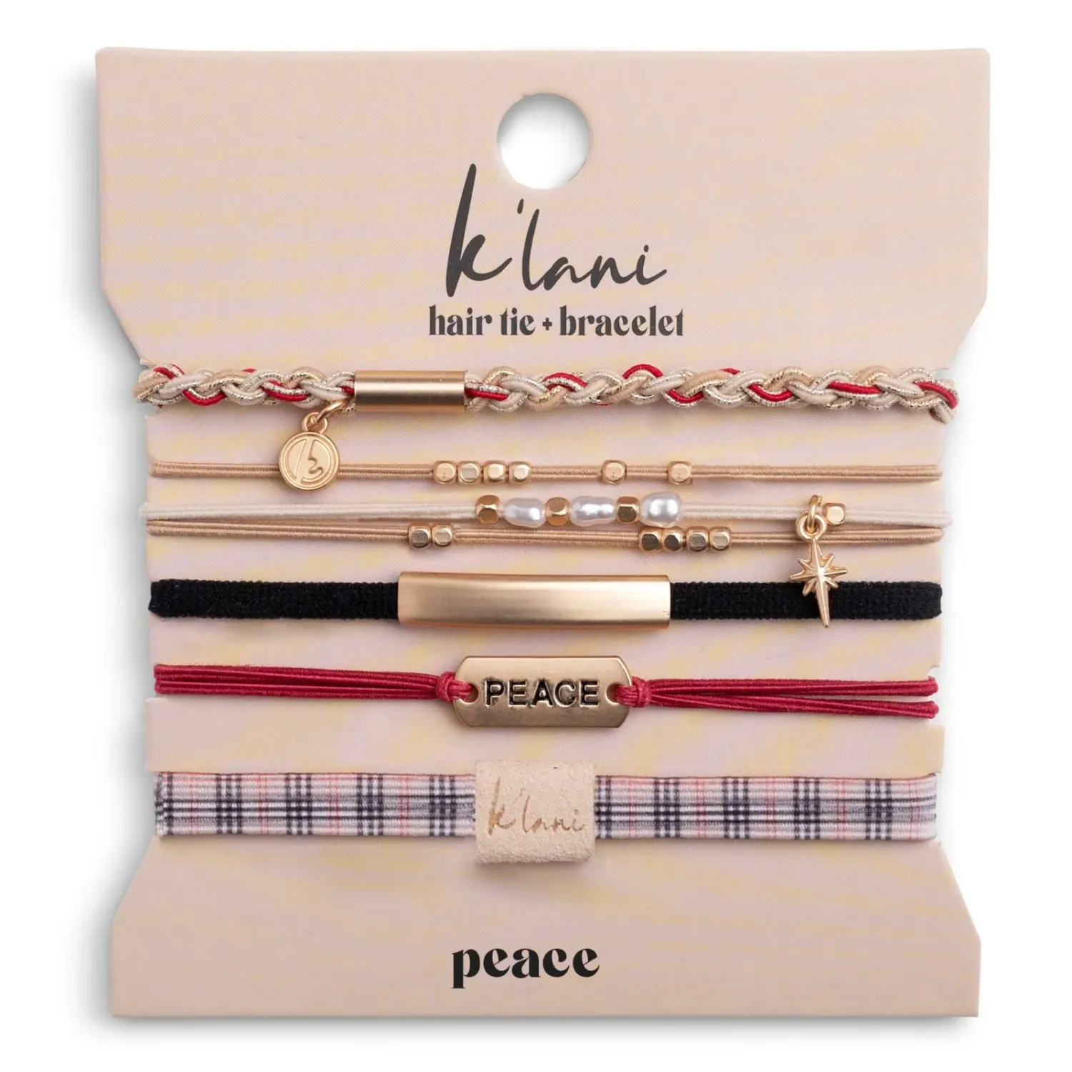 "Peace" Holiday Cream Bracelet
