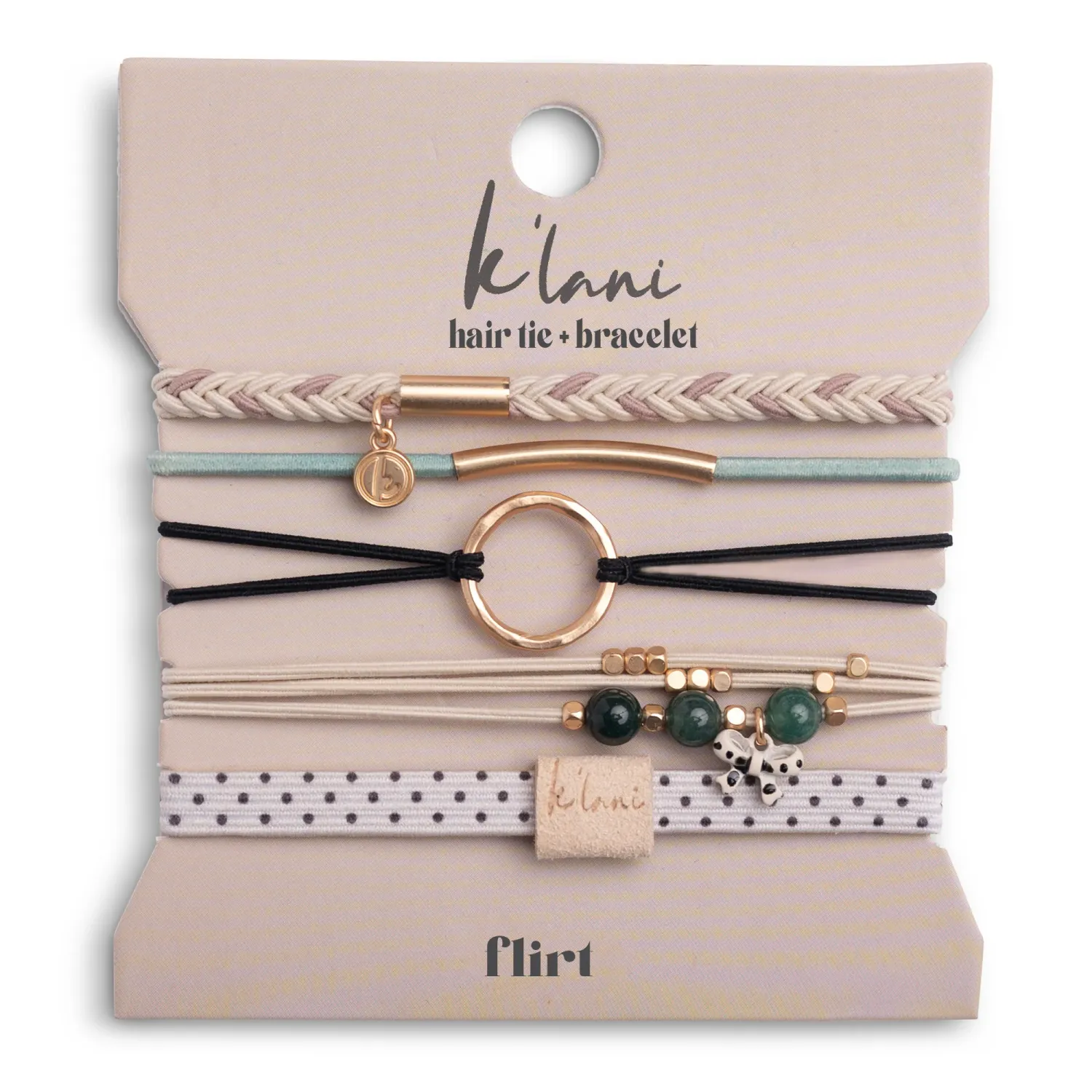 "Flirt" Polka Dot in Cream and Black Bracelet