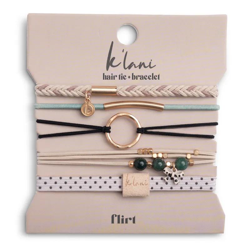 "Flirt" Polka Dot in Cream and Black Bracelet