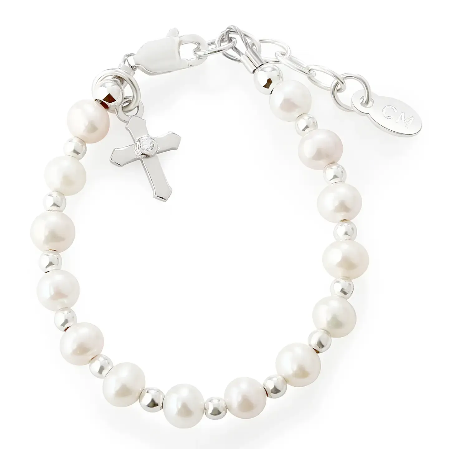 Kaitlyn Girls Silver Cross Bracelet